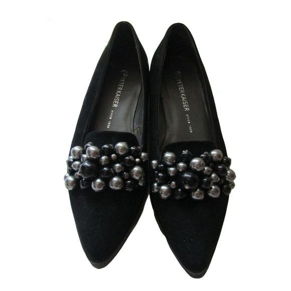 Peter Kaiser Black Suede Loafers 7.5 (US 10)